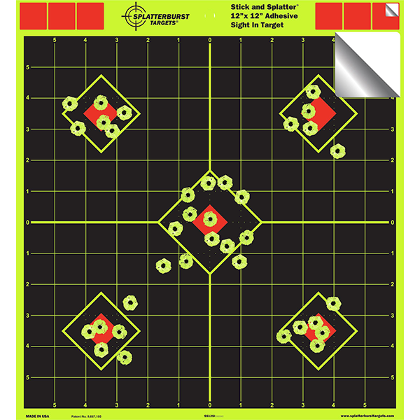12x12 Sight in splatter target 5 pack